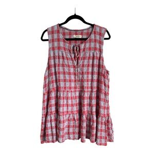 Pilcro Checkered Sleeveless Tunic Top